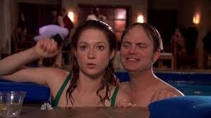 Robert California hosts the office at his house before he sells it. Ryan and Gabe compete to see who can be the bigger suck up to Robert and Erin tries to make Andy jealous with the help of Dwight.