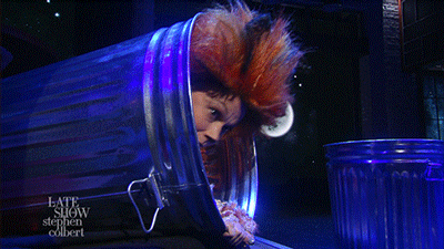 I may be in a trash can, but goddamnit I am IN THIS SCENE.