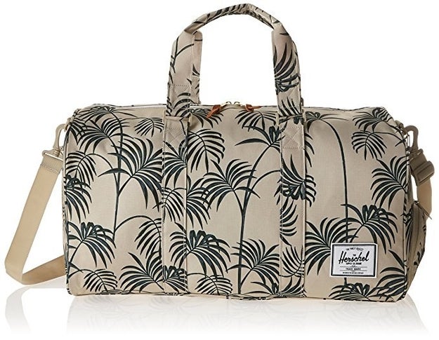 A printed Herschel duffle sure to get you chased by street-style photographers.