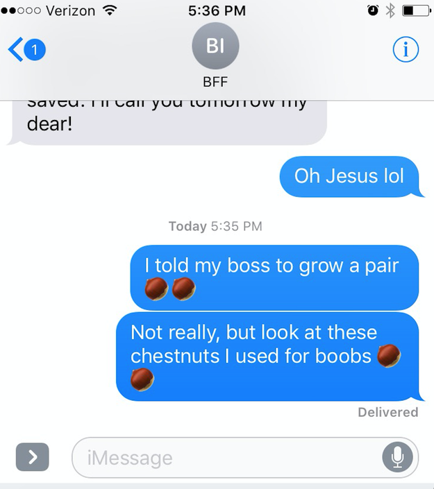The Perfect Emoji For Boobs Is The Chestnut Emoji, And Why Didn't I Realize  This Sooner