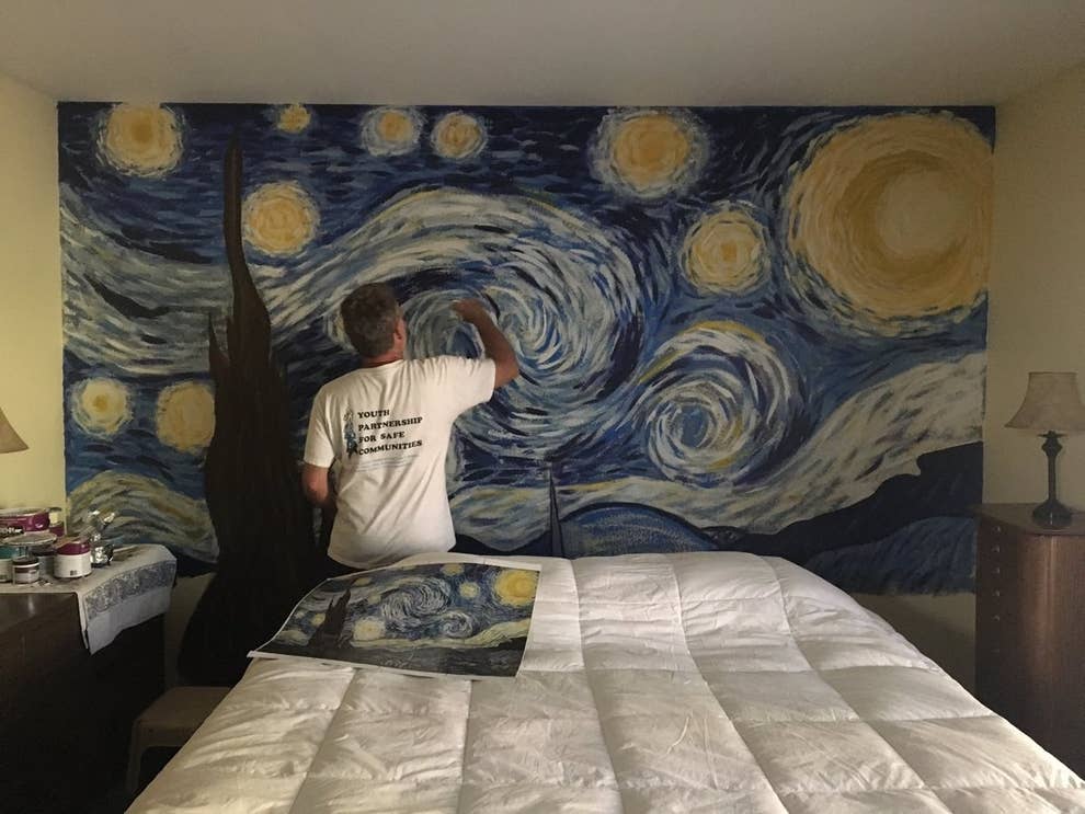 This Dad Painted Starry Night On His Bedroom Wall And It S