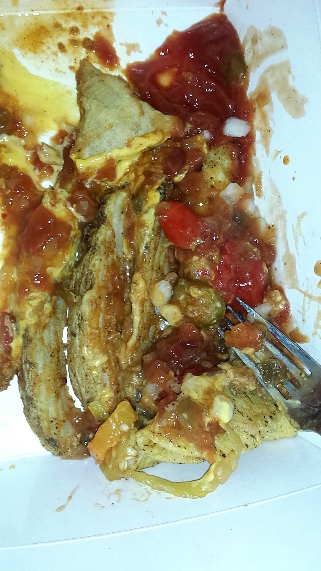 Samosas, wedges, and salsa should probably never be eaten together again.