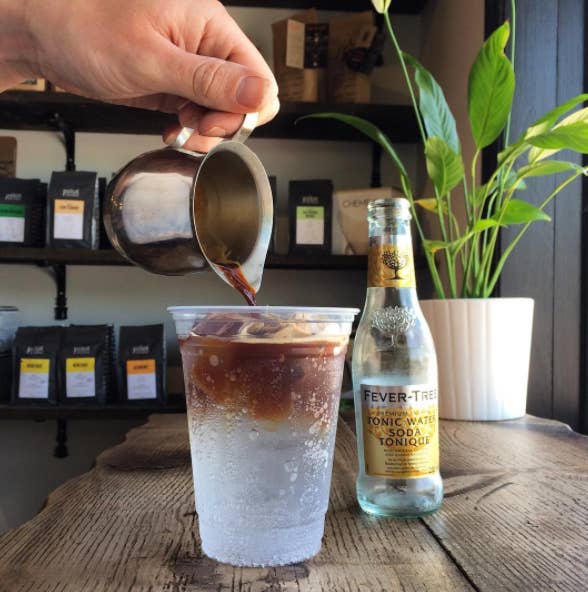 Which is espresso served over iced tonic soda. Thanks, but no thanks.