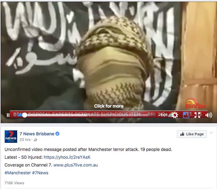 The video was first uploaded to YouTube and shows a man with his face covered claiming ISIS was responsible for the attack. The video was deleted in the early hours of Tuesday morning.ISIS claimed responsibility for the attack on Tuesday, but this video was released on Monday evening and, in leaked screenshots from an ISIS messenger group, has even been rejected by ISIS members.The video can be traced back to a 4chan thread where it was shared shortly following the attack. 4chan members almost immediately shut it down as fake.