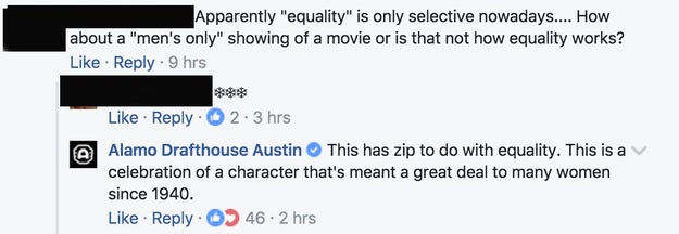 Following the announcement, some men were upset about being excluded, but the Alamo's Facebook account said the event has "zip to do with equality."