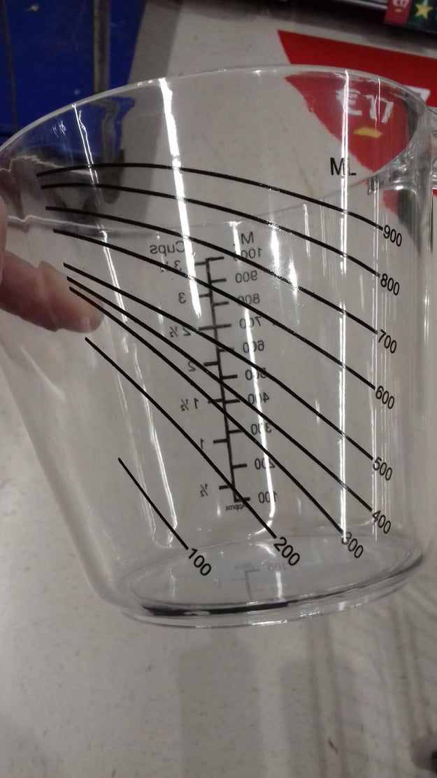 The measuring jug that tells you how much you've poured.