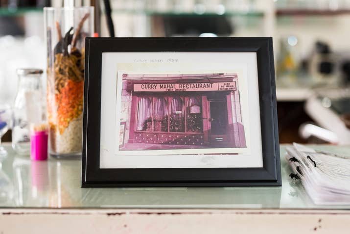 A photo of the original Indian restaurant opened by Shrina Begum's father in 1957.