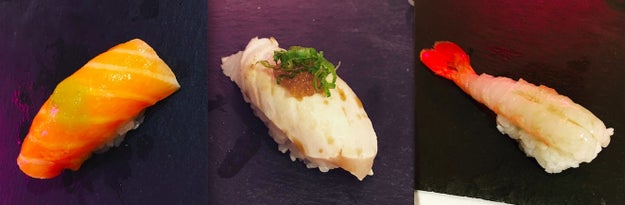 Salmon, Albacore, and Botan Shrimp