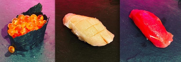 Ikura, Hamachi, and Akami