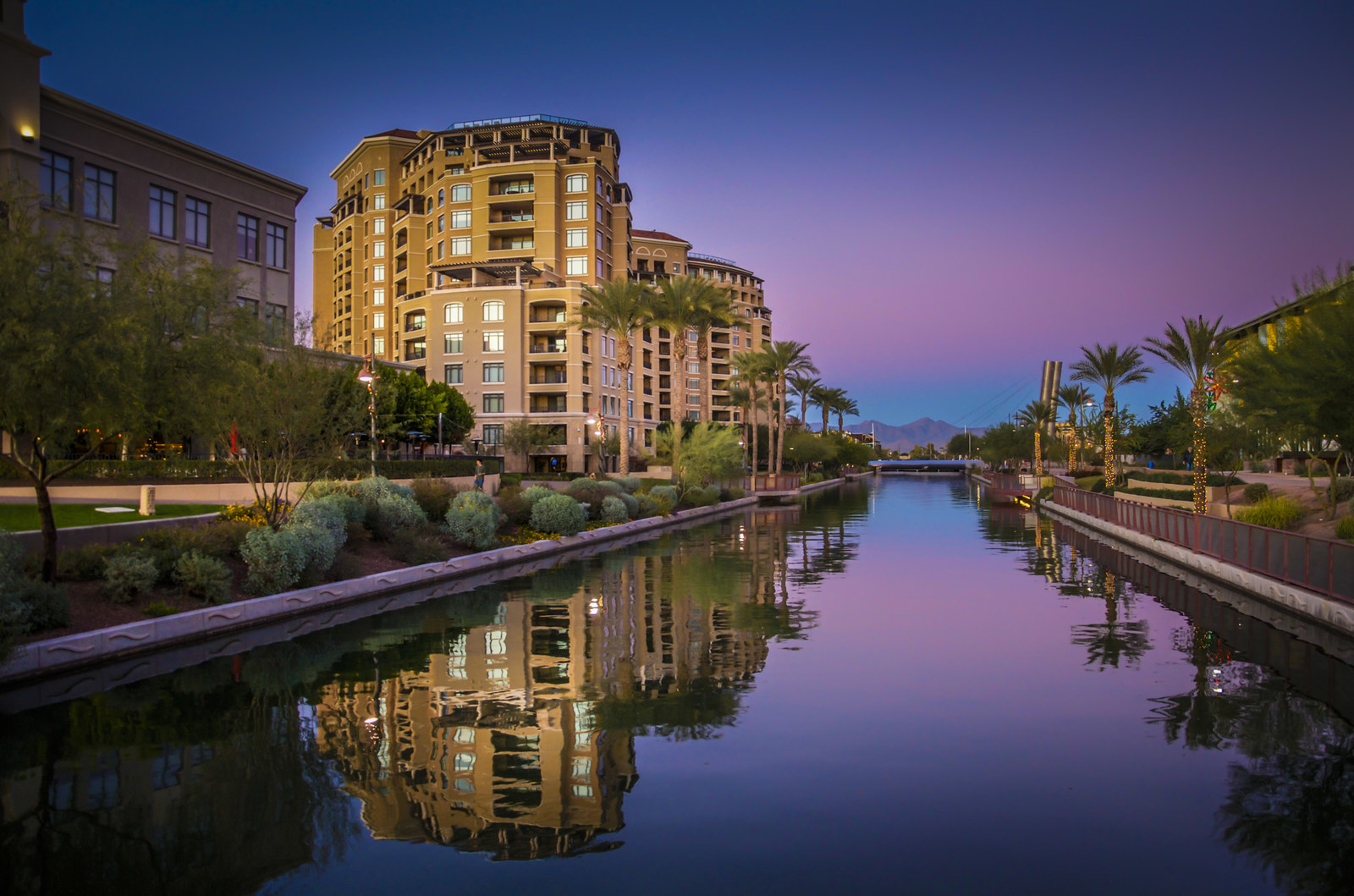 Scottsdale, Arizona at sunset.