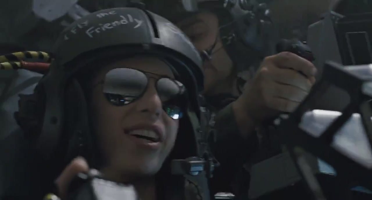 It's also cloudy and raining but the sunglasses are still on her face. WTF?