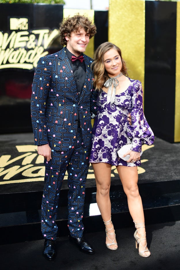 And this is him (with his girlfriend Haley Lu Richardson) at the MTV Movie & TV Awards tonight.