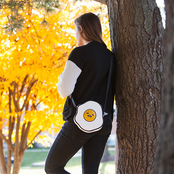 Gudetama disguising himself as a vegan leather tote so he doesn't have to think about the depressing nature of life.