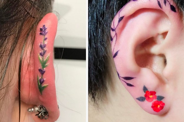 Ear tattoo | Behind ear tattoos, Inner ear tattoo, Ear tattoo