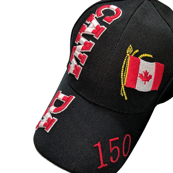Canada 150th Anniversary Flag Stitched & Embroidered Baseball Cap