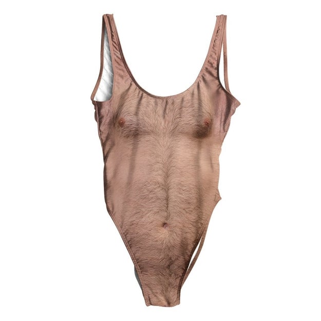 Behold! The sexy chest hair swimsuit from Beloved Shirts.