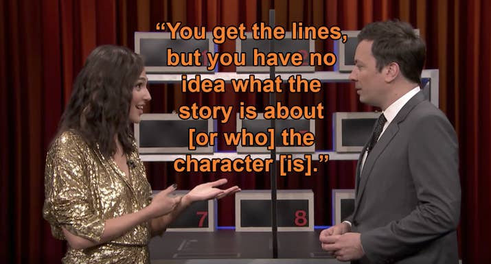 Gal in auditions for wonder woman "you get the lines, but have no idea what the story is about [or who] the character [is]."