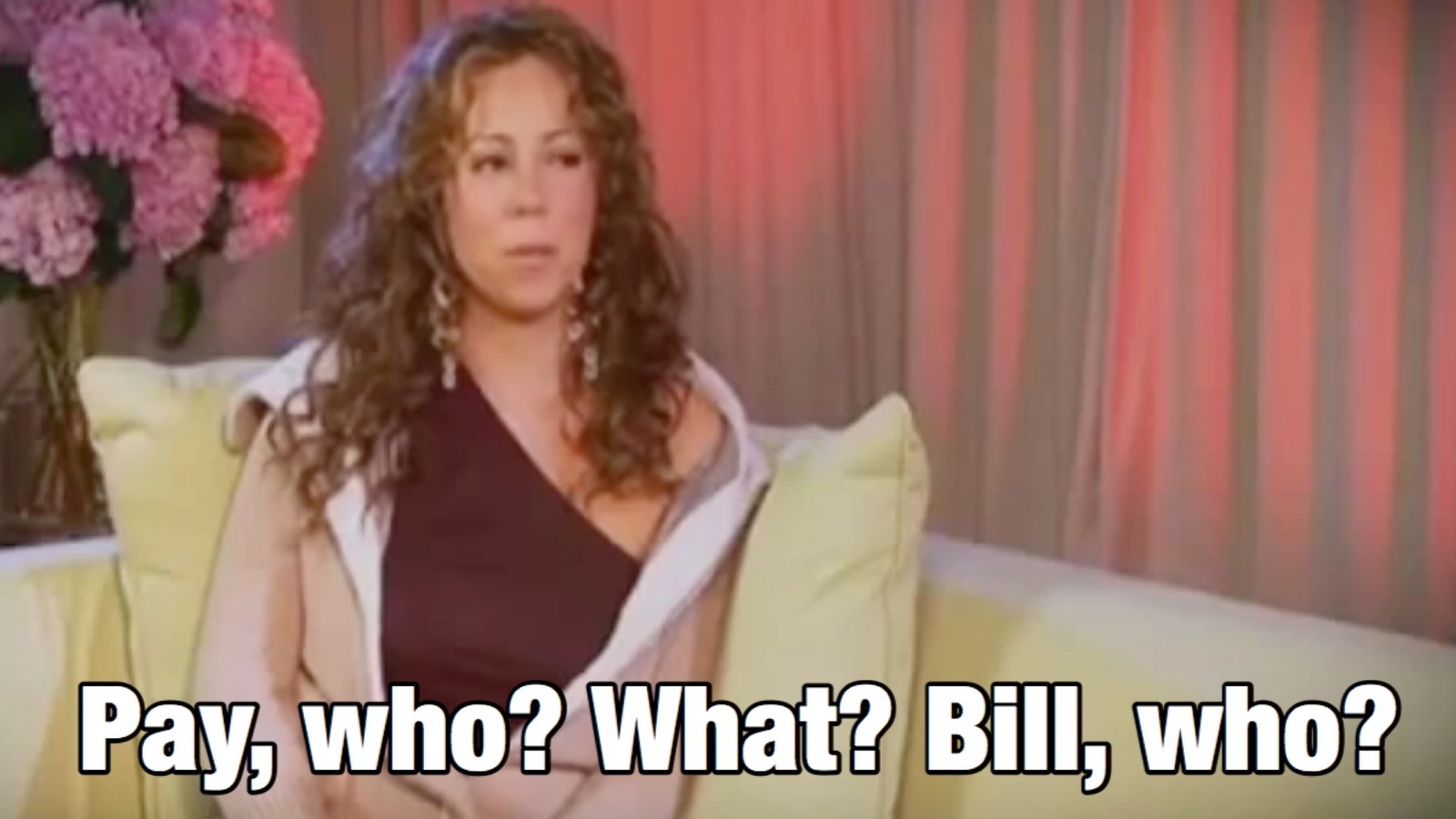 In her defense, the interviewer did say that on his to-do list is to pay "bill."