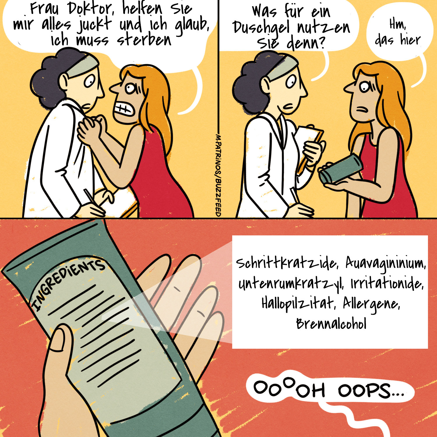 Seifen, Lotionen, Reinigungstücher und Haarentfernungsmethoden können zu Hautirritationen führen, die da unten so einiges aus dem Gleichgewicht bringen. Vielleicht wäschst du deine Vulva auch zu häufig (oder falsch). Die Vagina ist nämlich wie ein selbstreinigender Ofen – sie kann sich eigenständig pflegen. Die Vulva wiederum (der äußere Bereich) sollte einfach mit Wasser und den Händen gewaschen werden (oder mit einer Seife mit möglichst wenigen Zusatzstoffen).