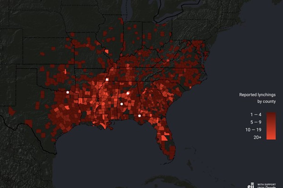 Google Just Released An Interactive Map Of Lynchings In The US