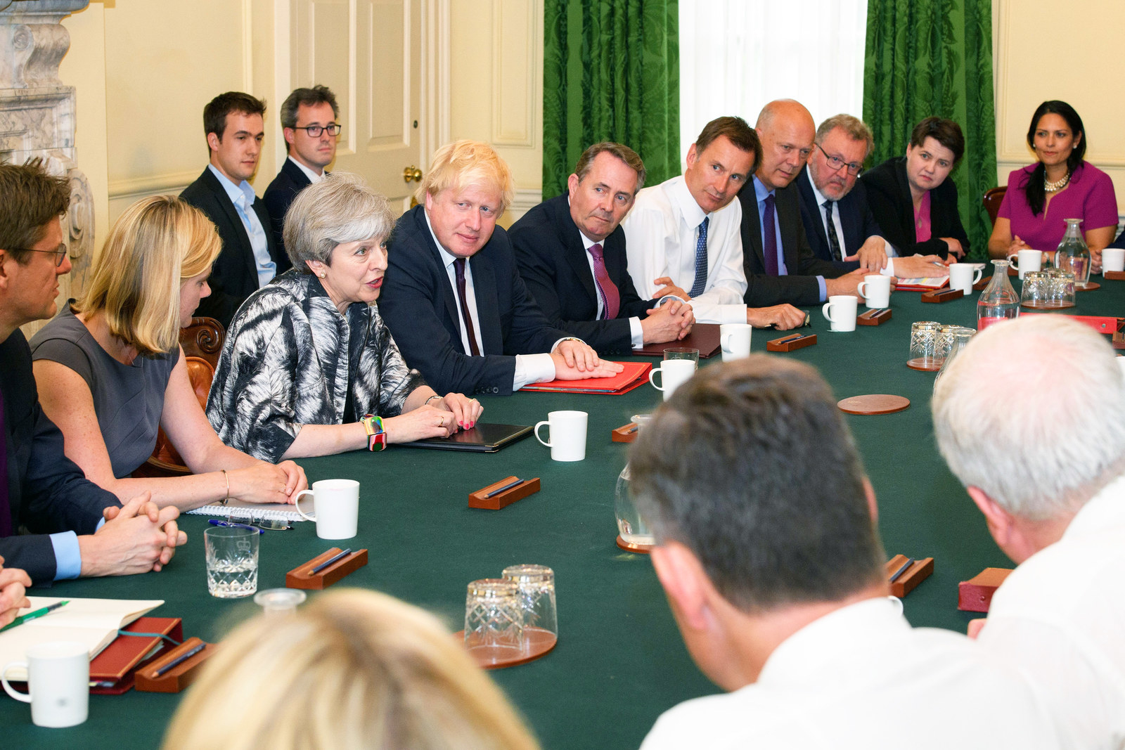 Theresa May holds the first Cabinet meeting since the General Election with her reshuffled tea.