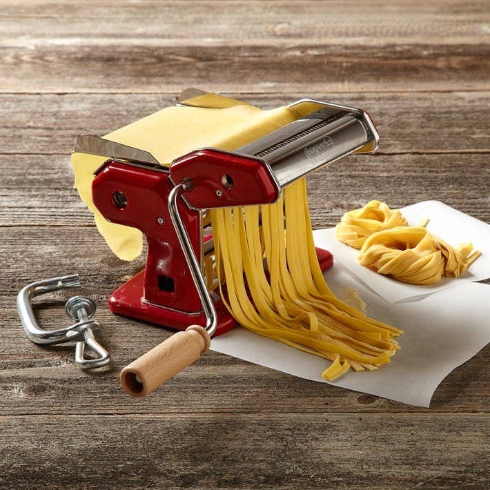 Promising Review: "Although we like to cook, we've never attempted fresh pasta before. The dough rolled out very well, and we actually felt like we knew what we were doing." —JoeyJamieGet it on Williams-Sonoma for $79.95 (available in two colors).
