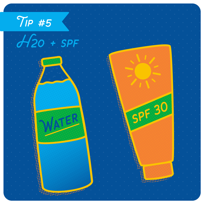 If you’re going to be in the sun for hours and hours and hours — and you are! — be smart about it: Hydrate and wear SPF. And then hydrate some more and reapply your SPF. Most festivals now have refillable water stations, so there’s really no excuse for not staying hydrated. And bottles of sunscreen really aren’t that heavy, so there’s really no excuse for skipping that either.