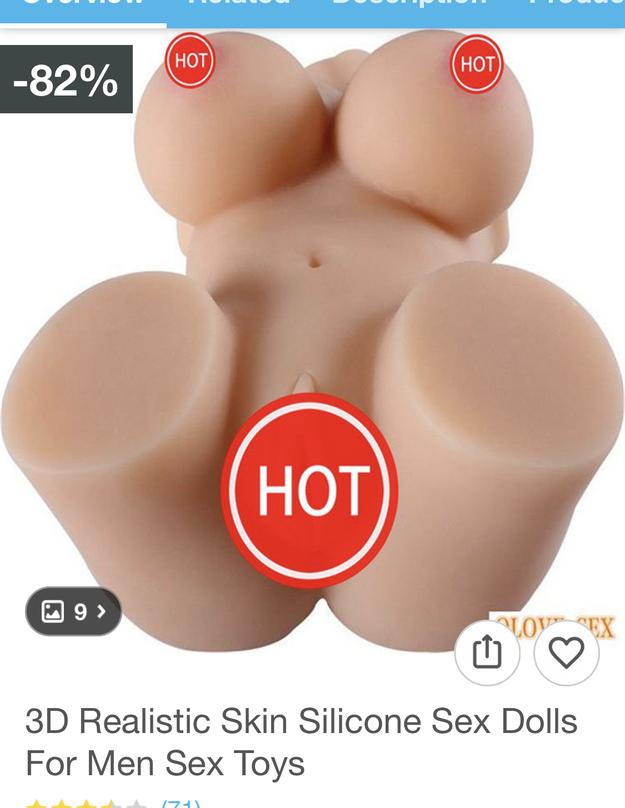 And take this $68 sex doll. Let's say you wanted to learn more about the quality of the item.