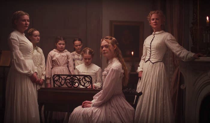 Kirsten Dunst, Emma Howard, Addison Riecke, Oona Laurence, Angourie Rice, Elle Fanning, and Nicole Kidman in The Beguiled.