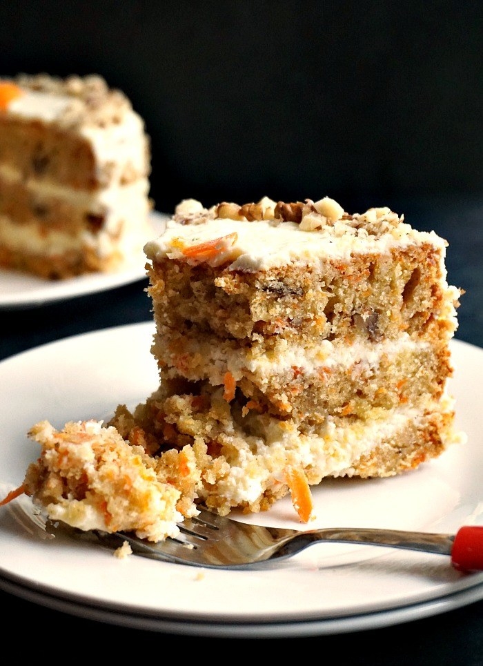 With plenty of walnuts and cream cheese frosting. Recipe here.