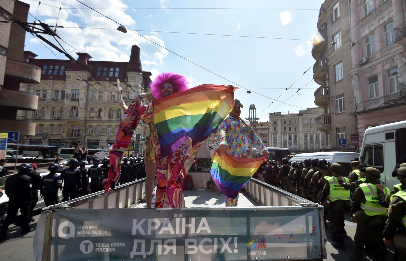 Rainbow flag burned at Ukraine Pride event