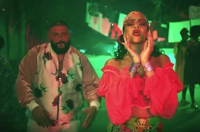rihanna green dress music video Rihanna: SOS (Music Video 2006)
