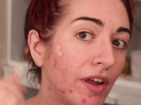 Samantha and Nicola: "When it comes to covering spots without them going dry, think less is more. Ensure you have prepped the area with a moisturiser, and use a cream or liquid concealer that is a good colour match. Then just lightly buff the concealer over the area with a clean brush. You will never stop product clinging to a dry area of skin but at least it will take down the redness."