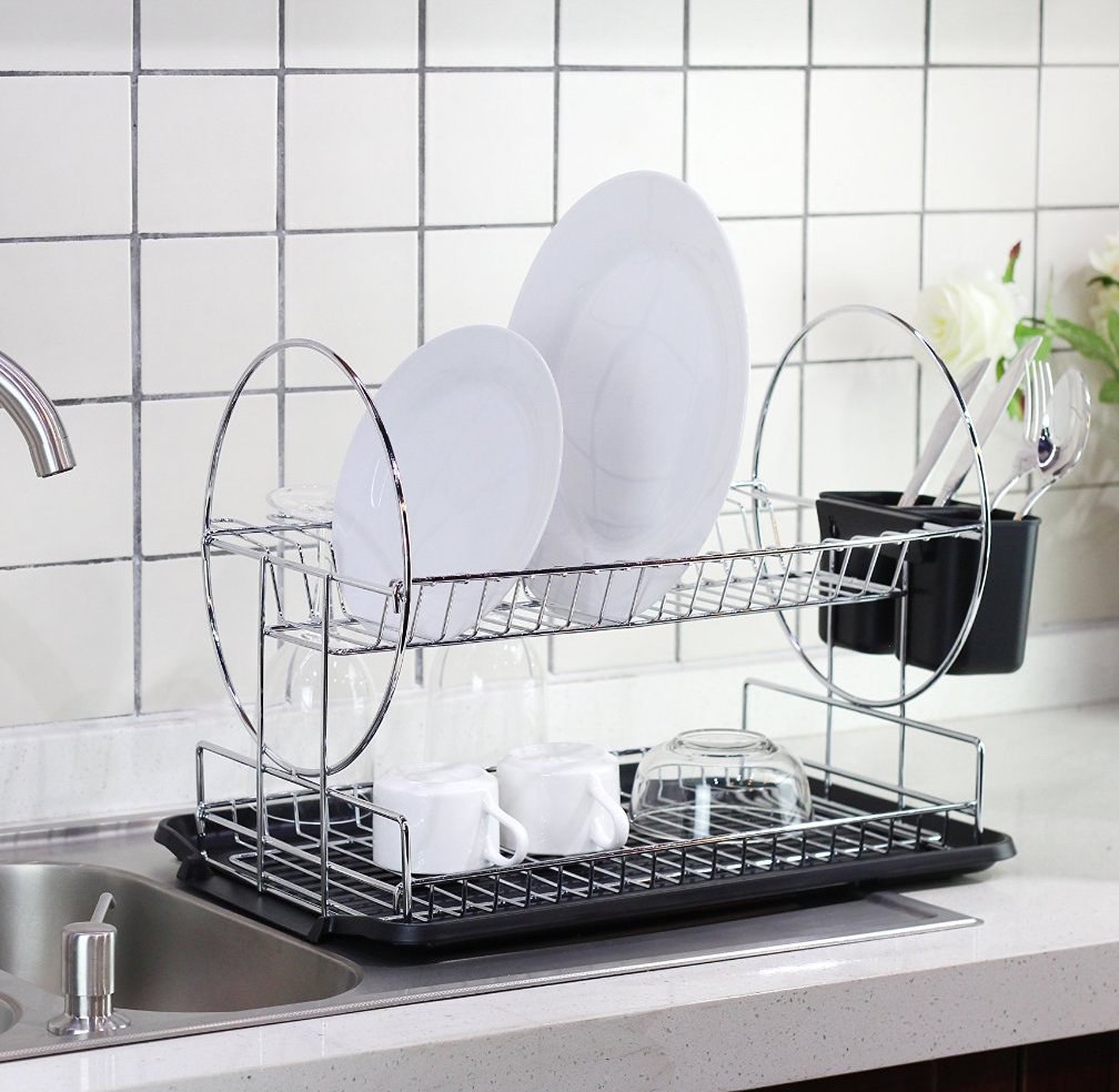 Why do you deserve a congratulations? For washing the dishes! DUH!Promising review: "What an improvement over my rusty old piece of junk! This is really chic, and I love the black rubber tray. Excellent purchase." —EricGet it from Amazon for $24.99.