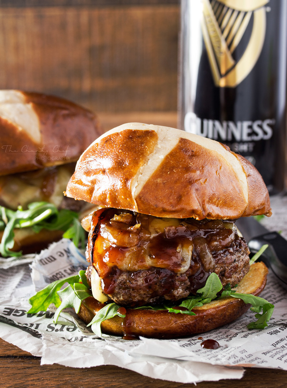 Topped with blue cheese and brushed with a whiskey glaze, these Irish-inspired burgers are irresistible! Get the recipe here.
