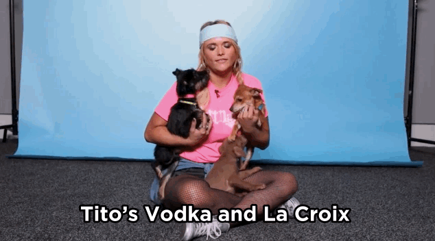 ML: My favorite mixed drink is Tito's Vodka and La Croix.