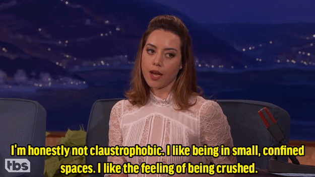 But Aubrey, in the most Aubrey Plaza quote ever, loved filming that lodged-into-a-concrete-wall scene because she