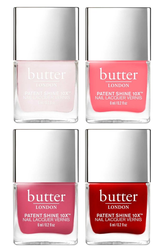 A "rosy to red" nail polish quartet for high-shine color all year round.