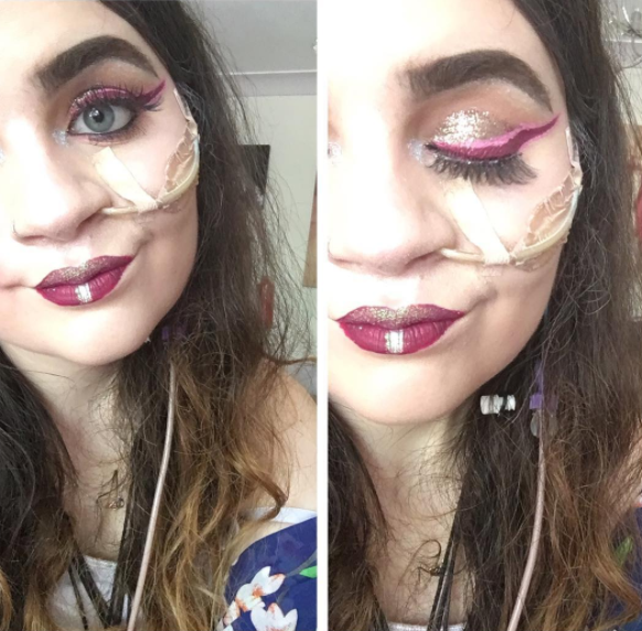 Instead of hiding behind makeup, she uses it as an empowering tool.