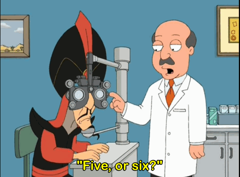 Optometrist hell is basically asking this question for eternity and listening to the long, drawn-out, agonising "errr" of an indecisive patient. Then there are the patients who just say a random number. Or who just say "two" before we've even shown them anything. Just please listen and pay attention.