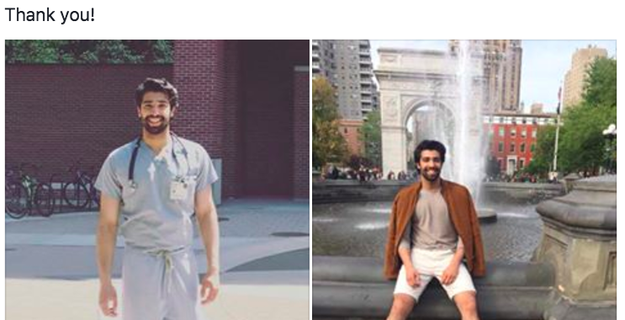 Munir then decided — and this is where our story begins, dear reader — to include two pictures of himself at the bottom of his post: