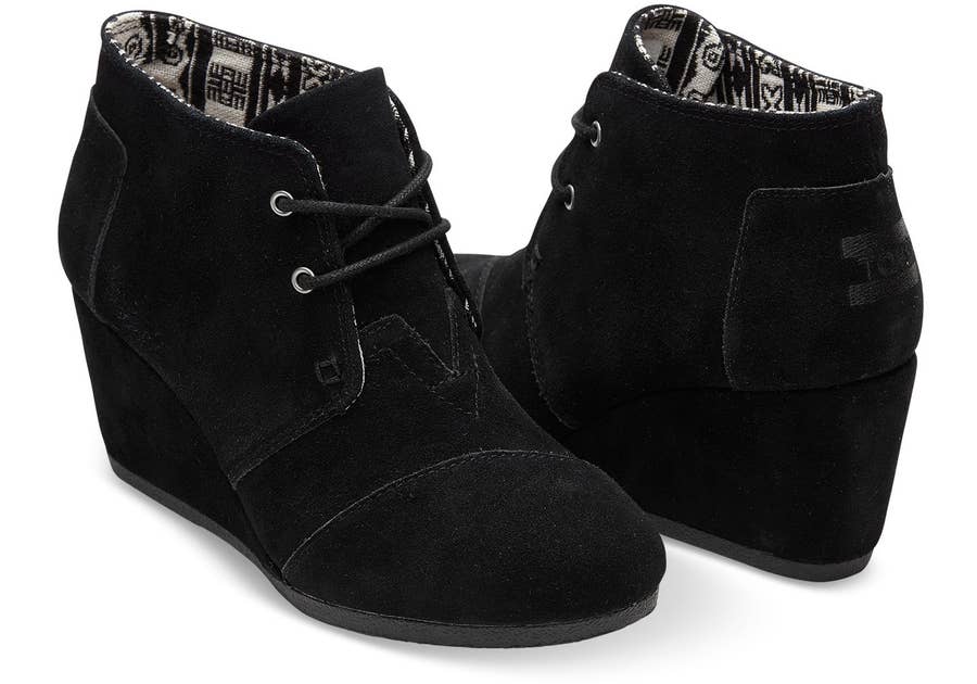 Law Toms Desert Wedge Black Toms Shoes Womens Bootie Wedge Desert