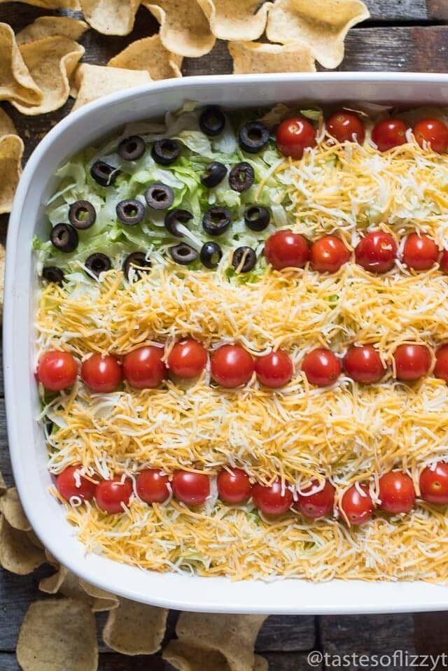 taco dip designed like an American flag