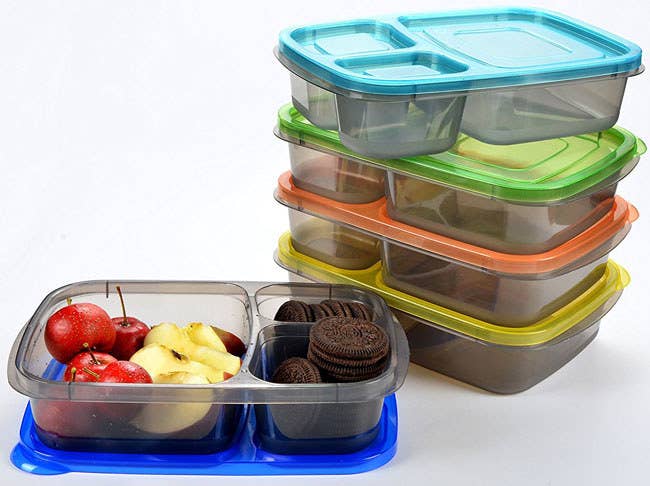 The containers are BPA-free, and microwave-, freezer-, and dishwasher-safe. Includes seven containers and matching lids.Promising Review: “I bought two sets of these. One for me and one for my husband. These are great tools for meal planning and portion control. You do have to put a little body weight into getting them to close But I would recommend them to anyone! Plus, they are microwave and dishwasher safe!” —Chelsea R Get the 14-piece set from Amazon for $11.95.