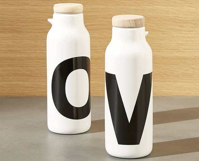 The canisters are dishwasher-safe, but hand-washing is recommended. Promising Review: “I love how these bottles look. They're modern and add a little something to my kitchen counter. However, the oil dribbles out of the bottle instead of flowing out in a stream. So it should be noted you may have to wipe it down after you use it!” —Anonymous Get the set of two from Crate & Barrel for $10.95.