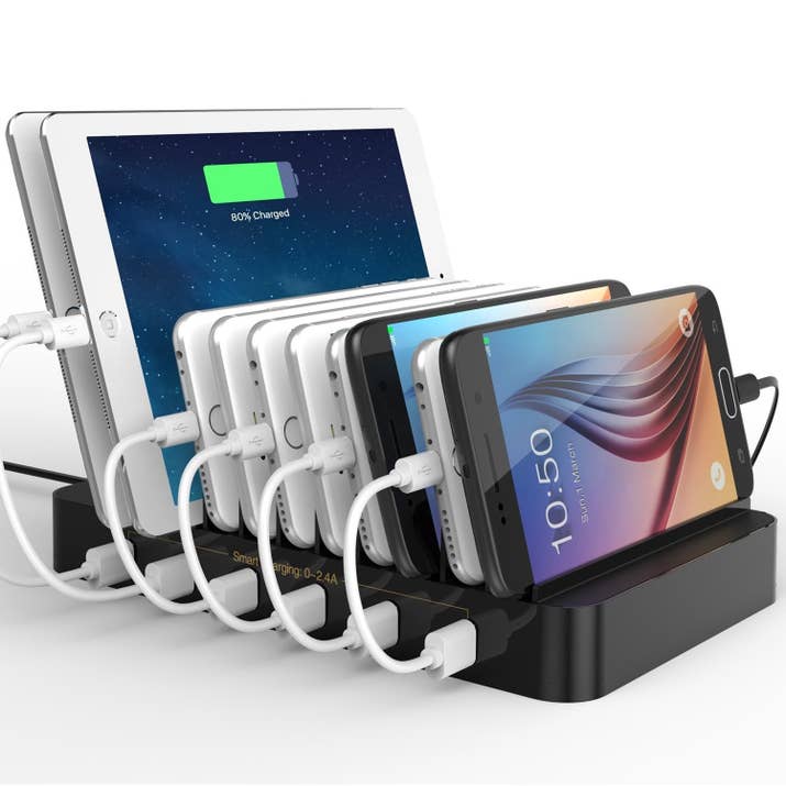 Get it from Amazon for $45.99.Promising review: "This thing is amazing! It charges pretty d*mn quick and stops when your device is full. It's replaced FOUR adapters and doesn't even take up an outlet since it has an extra on the front. My only problem now is what do I do with the power strip it replaced?" —Disoneicankeep