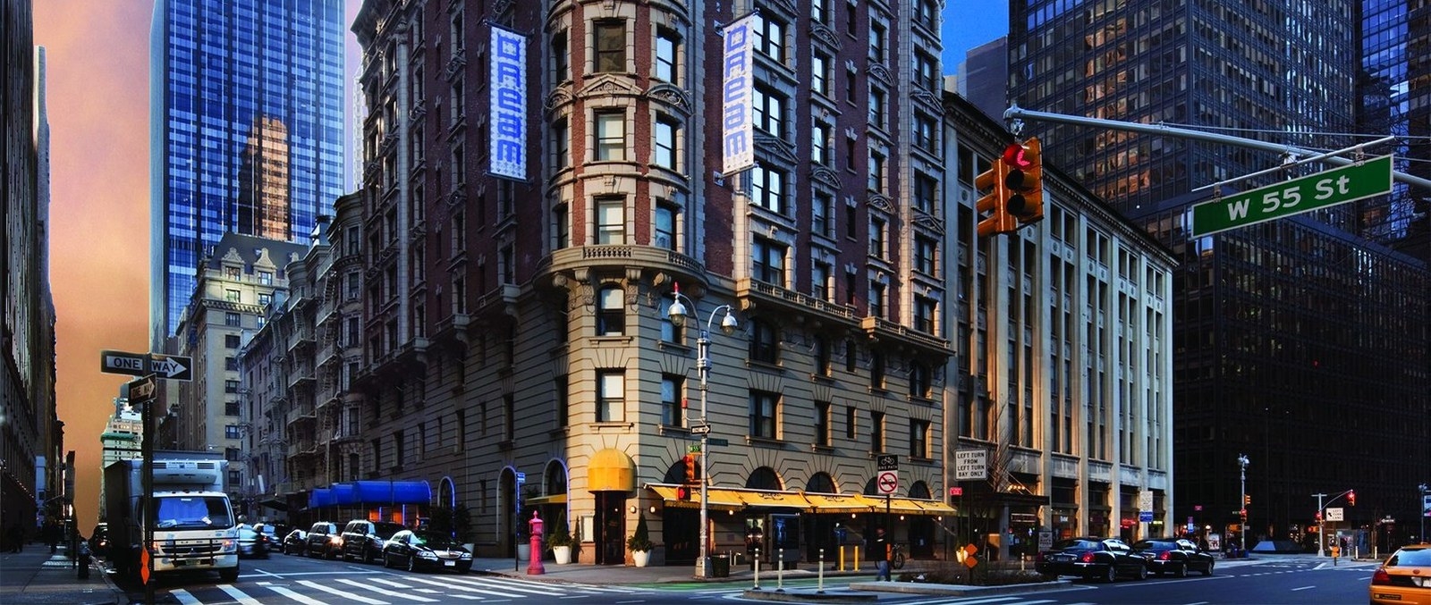 Dream Hotels include a collection of boutique establishments in locations like NYC, Miami, Bangkok, and Phuket. Dream Midtown lets visitors to escape the common travel experience in the heart of Manhattan with its proximity to all the iconic NYC landmarks, as well as close-knit neighborhood of restaurants, nightlife, and more.