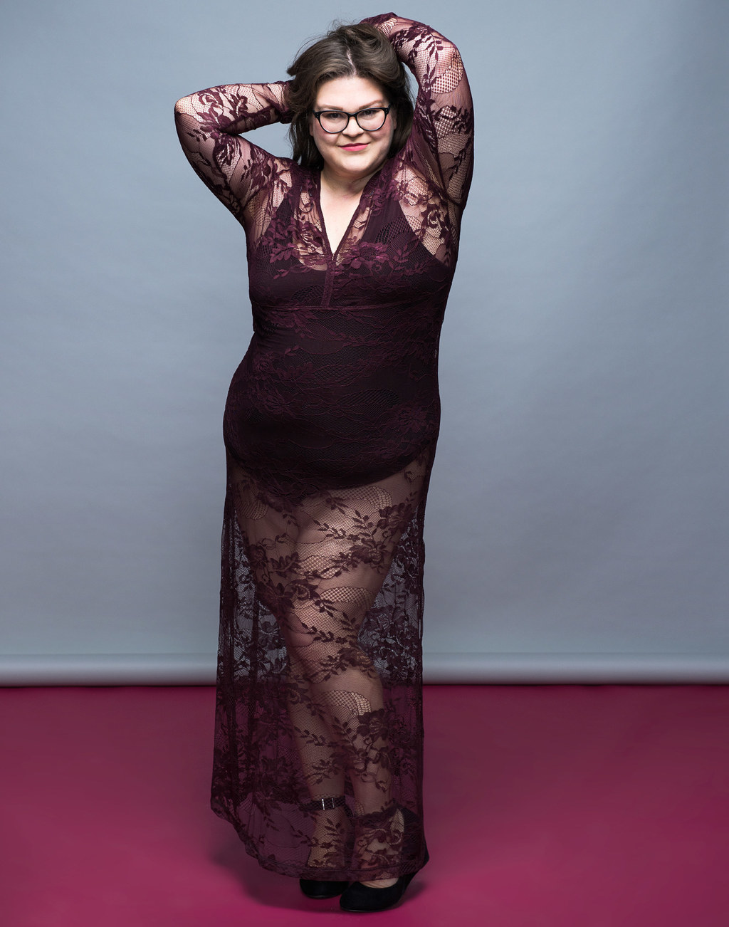plus size sheer dress with bodysuit
