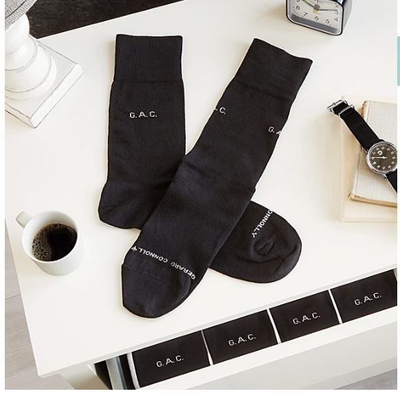 Everyone likes to think you made an effort to get that perfect item. Everyone has initials. And nearly everyone wears socks. Take the combination of those three traits, and what do you get? Personalized socks!! Great idea, right?