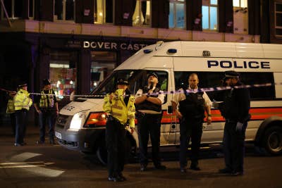 Police at the scene after an attack on London Bridge on 4 June 2017.